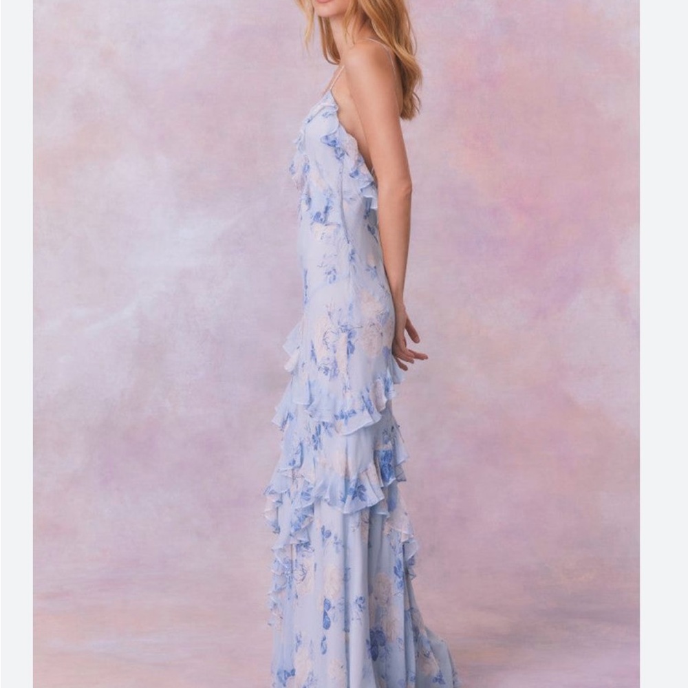 LoveShackFancy Rialto Dress in Blue Fragrance Print